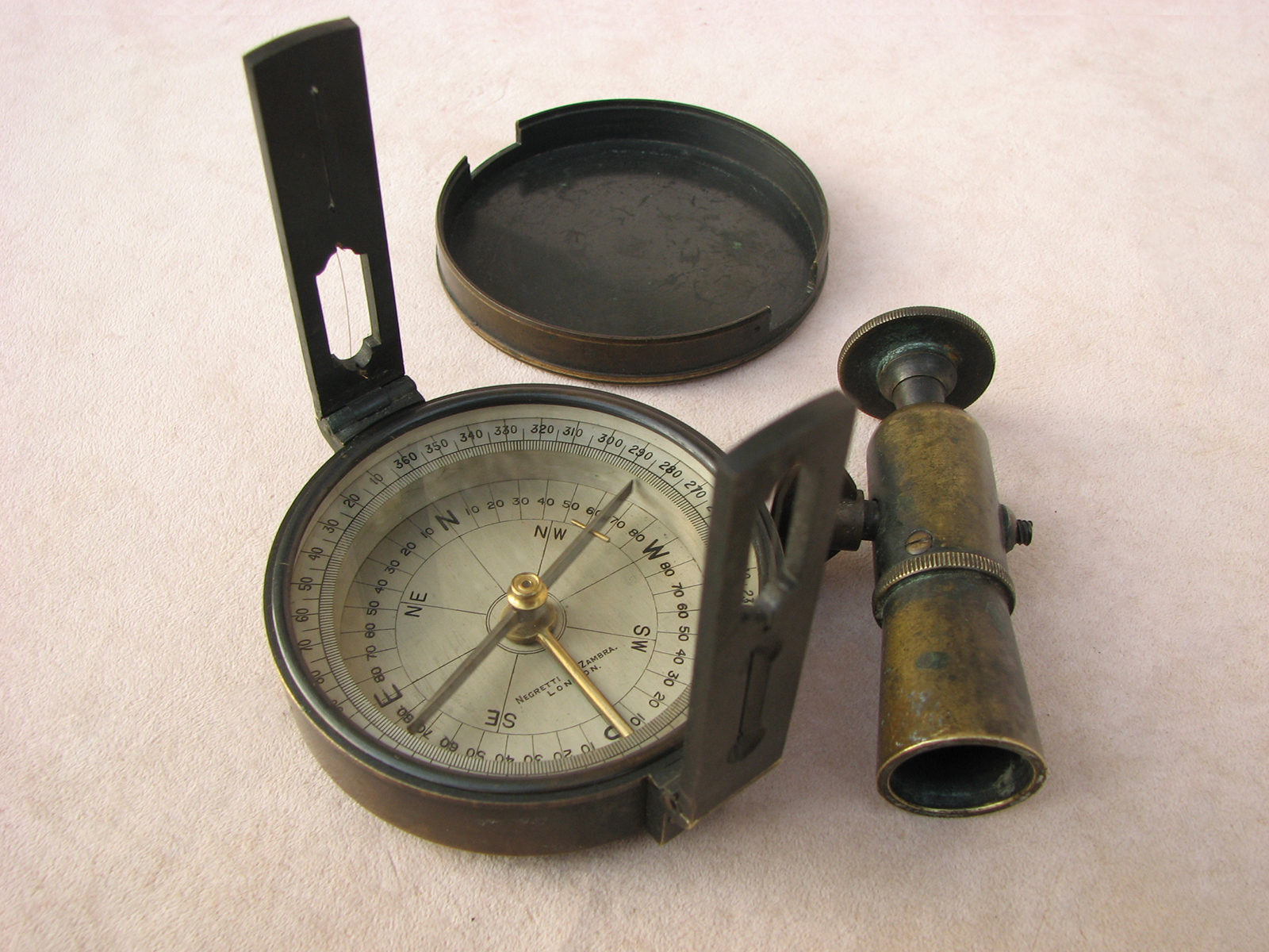 Late 19th century Negretti & Zambra Surveyors compass 